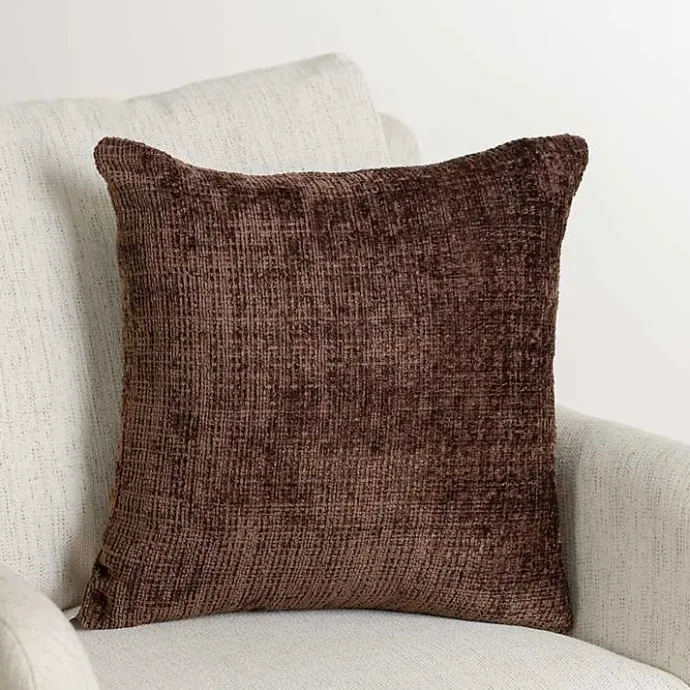 Outlet Kirklands Home Dark Chenille Textured Pillow Brown