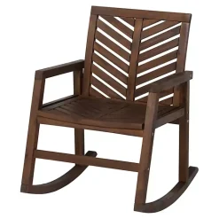 Outlet Kirklands Home Dark Chevron Outdoor Rocking Chair Brown