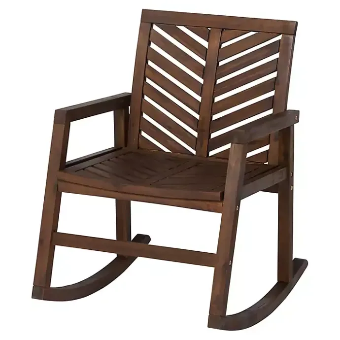 Outlet Kirklands Home Dark Chevron Outdoor Rocking Chair Brown