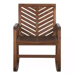 Outlet Kirklands Home Dark Chevron Outdoor Rocking Chair Brown