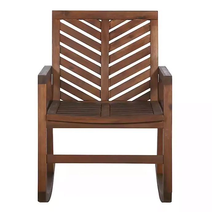 Outlet Kirklands Home Dark Chevron Outdoor Rocking Chair Brown
