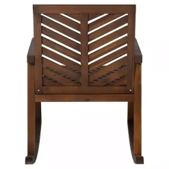 Outlet Kirklands Home Dark Chevron Outdoor Rocking Chair Brown
