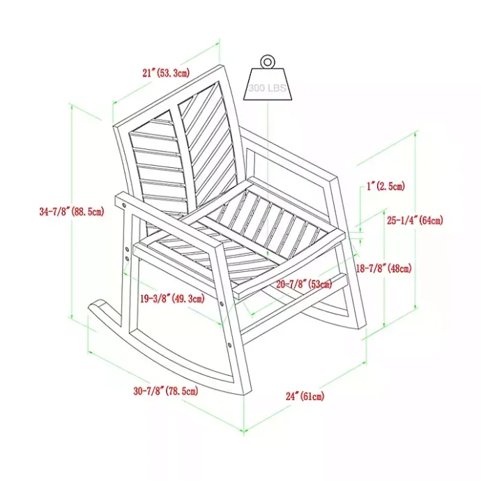 Outlet Kirklands Home Dark Chevron Outdoor Rocking Chair Brown