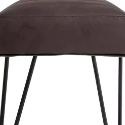 Online Kirklands Home Dark Leather Tufted Panel Bench Brown