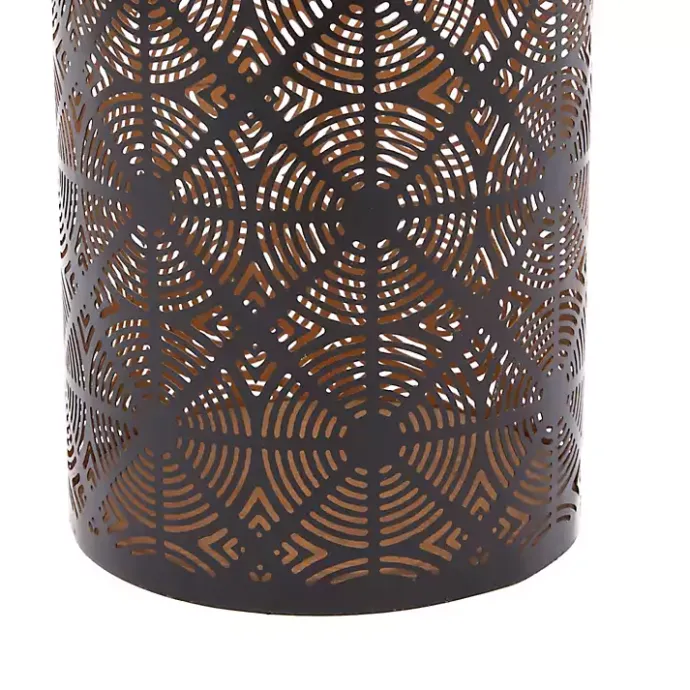 Hot Kirklands Home Dark Pierced Metal Candle Holders, Set of 3 Brown