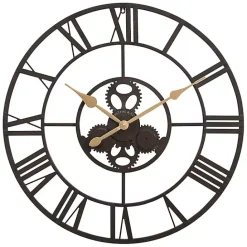 Clearance Kirklands Home Dark Brown Rutherford Gears Wall Clock
