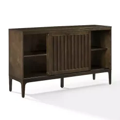 Online Kirklands Home Dark Slatted Sliding Door Sideboard Brown