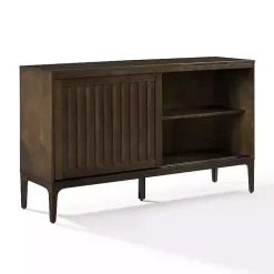 Online Kirklands Home Dark Slatted Sliding Door Sideboard Brown