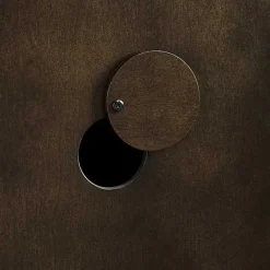 Online Kirklands Home Dark Slatted Sliding Door Sideboard Brown