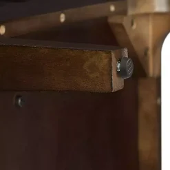 Online Kirklands Home Dark Slatted Sliding Door Sideboard Brown