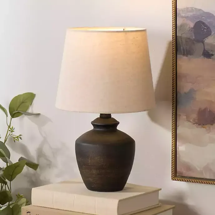 Best Kirklands Home Dark Brown Textured Table Lamp Tan