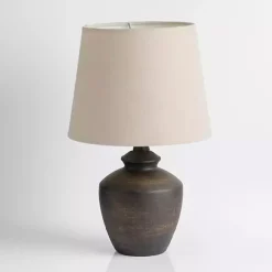 Best Kirklands Home Dark Brown Textured Table Lamp Tan