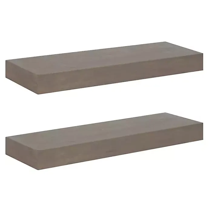 Outlet Kirklands Home Dark Brown Wood Floating Shelves, Set of 2