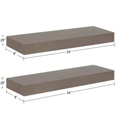 Outlet Kirklands Home Dark Brown Wood Floating Shelves, Set of 2
