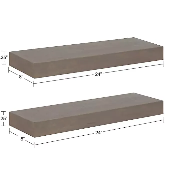 Outlet Kirklands Home Dark Brown Wood Floating Shelves, Set of 2