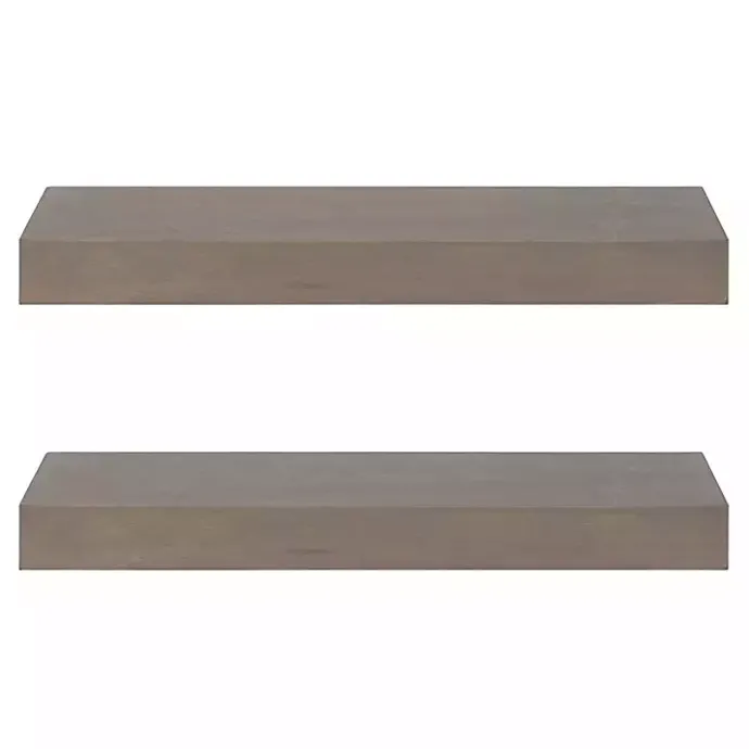 Outlet Kirklands Home Dark Brown Wood Floating Shelves, Set of 2
