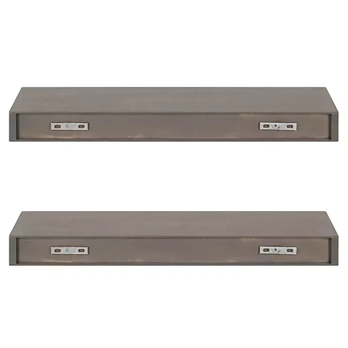 Outlet Kirklands Home Dark Brown Wood Floating Shelves, Set of 2