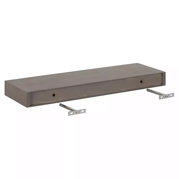 Outlet Kirklands Home Dark Brown Wood Floating Shelves, Set of 2