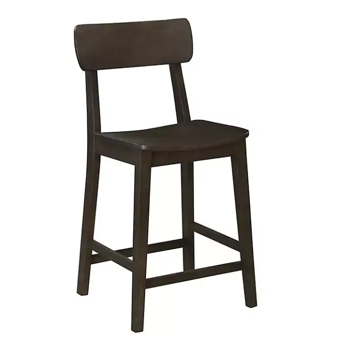 Hot Kirklands Home Dark Wood Open Back Counter Stool Brown