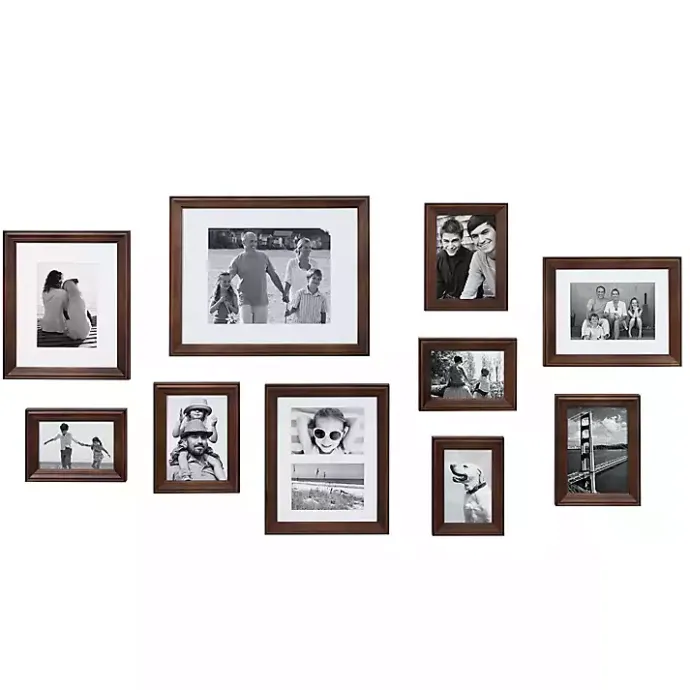 Kirklands Home Dark Wood 10-pc. Gallery Wall Frame Set Brown