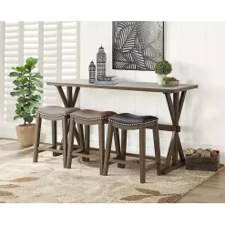 Clearance Kirklands Home Dark Wooden Trestle Counter Table, 72 in. Brown