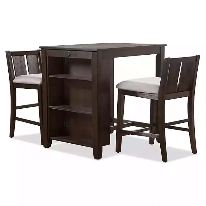 Kirklands Home Dark Cherry Wood Kayla Counter Height 3-pc. Set Brown