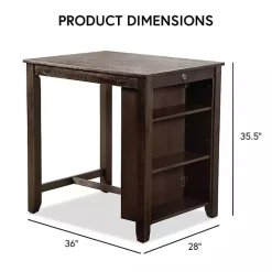 Kirklands Home Dark Cherry Wood Kayla Counter Height 3-pc. Set Brown