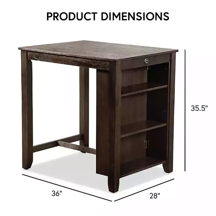 Kirklands Home Dark Cherry Wood Kayla Counter Height 3-pc. Set Brown