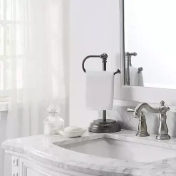 Best Kirklands Home Dark Chrome Hook Countertop Towel Holder Gray