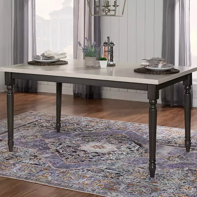 Sale Kirklands Home Dark Gray & White Traditional Dining Table