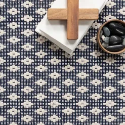 Sale Kirklands Home Dark Gray and Ivory Dainty Diamond Area Rug, 5x8