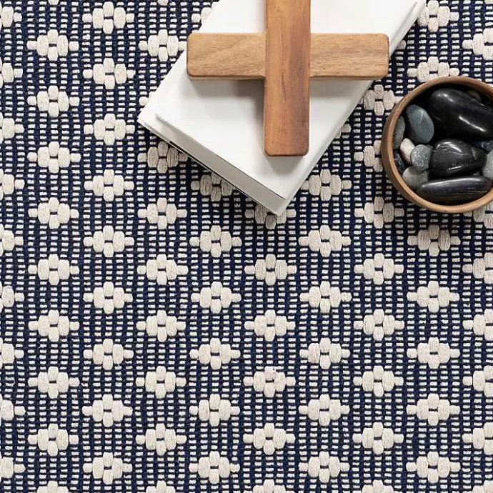 Sale Kirklands Home Dark Gray and Ivory Dainty Diamond Area Rug, 5x8