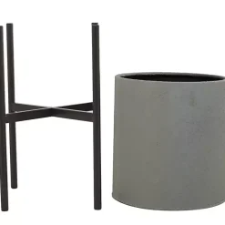 Sale Kirklands Home Dark Barrel 2-pc. Planter Set Gray