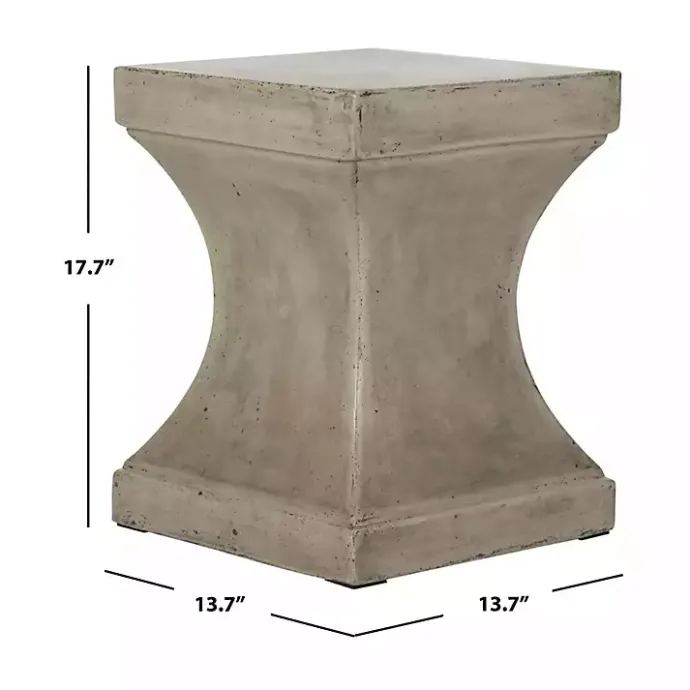 Online Kirklands Home Dark Concrete Pedestal Accent Table Gray
