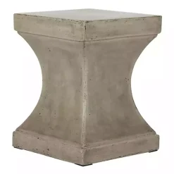 Online Kirklands Home Dark Concrete Pedestal Accent Table Gray