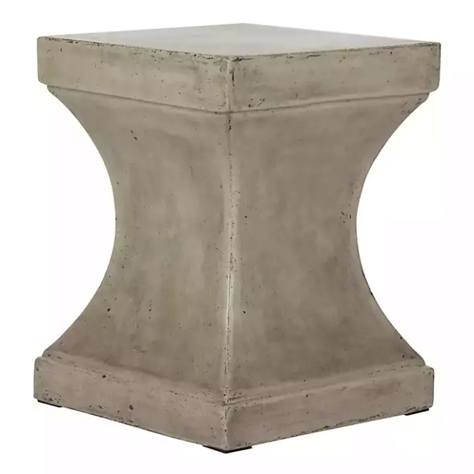 Online Kirklands Home Dark Concrete Pedestal Accent Table Gray