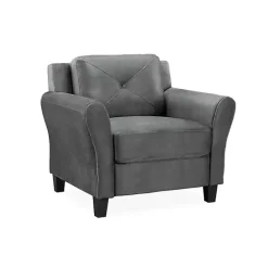 Sale Kirklands Home Dark Kelly Microfiber Rolled Armchair Gray
