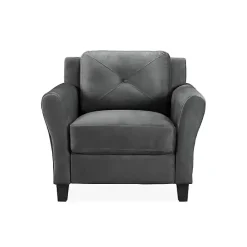 Sale Kirklands Home Dark Kelly Microfiber Rolled Armchair Gray