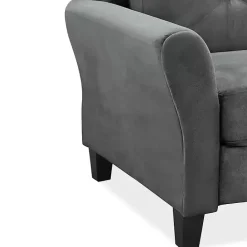 Sale Kirklands Home Dark Kelly Microfiber Rolled Armchair Gray