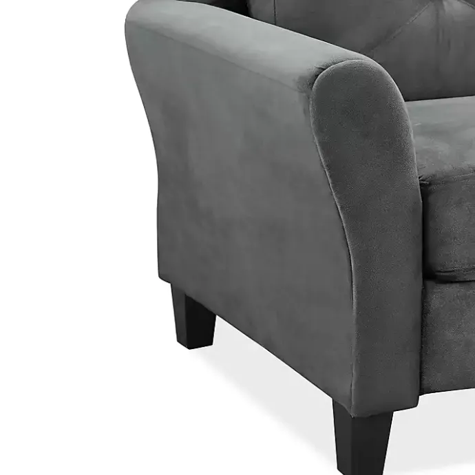 Sale Kirklands Home Dark Kelly Microfiber Rolled Armchair Gray