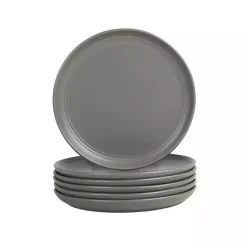 Sale Kirklands Home Dark Linear Salad Plates, Set of 6 Gray