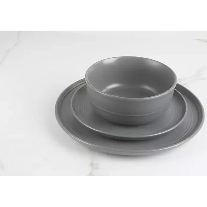 Sale Kirklands Home Dark Linear Salad Plates, Set of 6 Gray