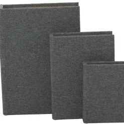 Outlet Kirklands Home Dark Linen Book Boxes, Set of 3 Gray