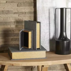 Outlet Kirklands Home Dark Linen Book Boxes, Set of 3 Gray