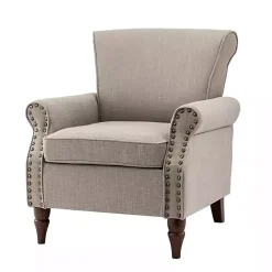 Kirklands Home Dark Miriam Nailhead Trim Armchair Gray