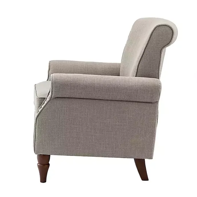 Kirklands Home Dark Miriam Nailhead Trim Armchair Gray