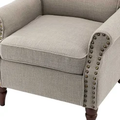Kirklands Home Dark Miriam Nailhead Trim Armchair Gray