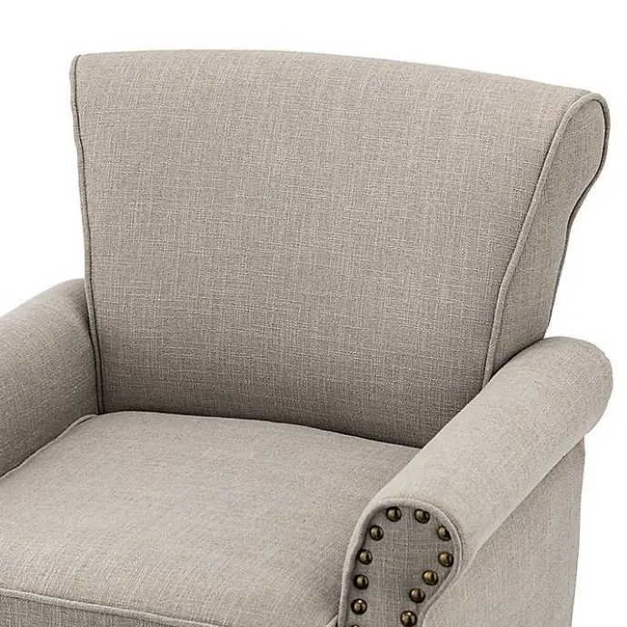 Kirklands Home Dark Miriam Nailhead Trim Armchair Gray