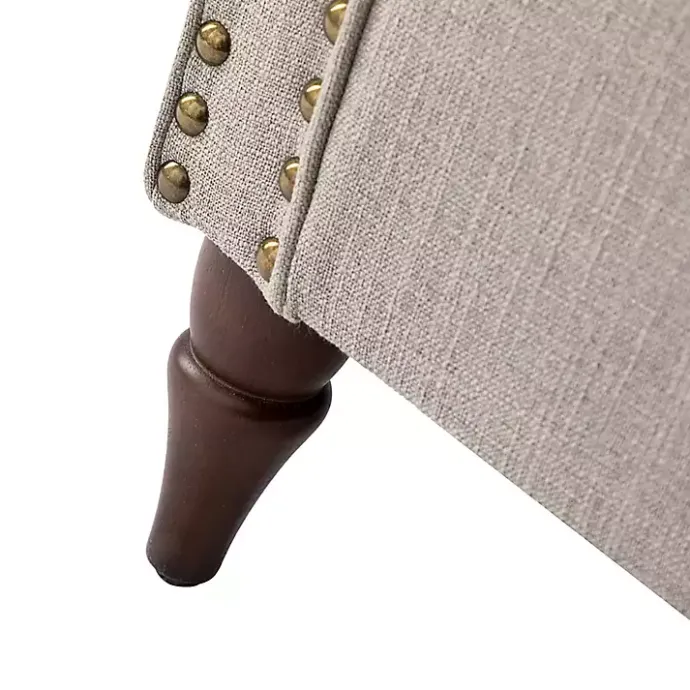 Kirklands Home Dark Miriam Nailhead Trim Armchair Gray