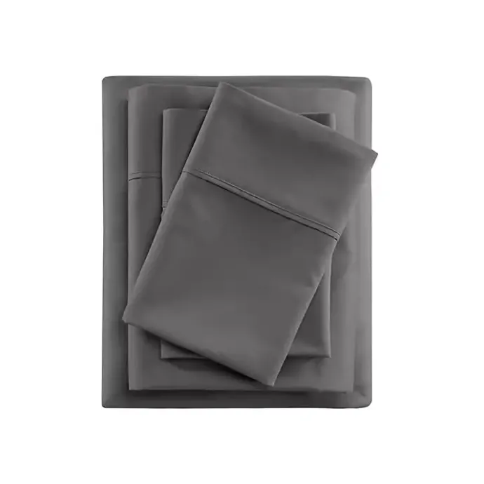 Kirklands Home Dark Rich Cooling Cotton Queen Sheet Set Gray